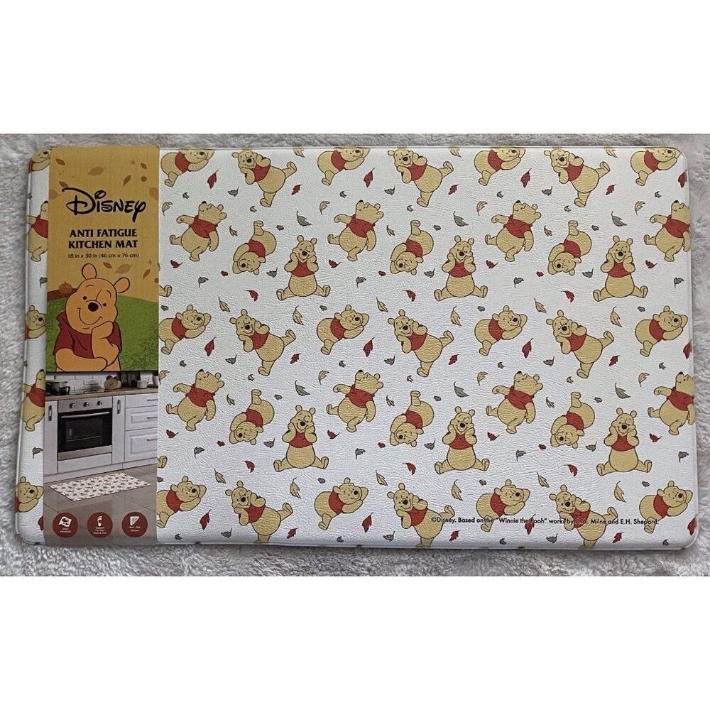 Disney Winnie The Pooh Fall Autumn Leaves Anti Fatigue Kitchen Mat 18 X‎ 30” NEW